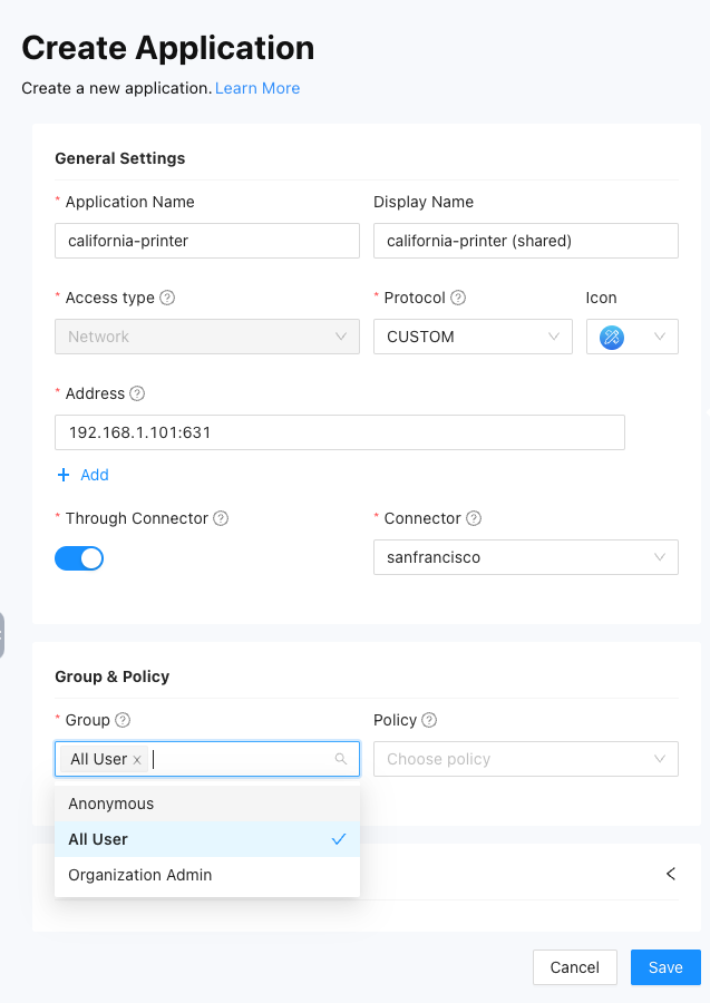 Add a resource using the IP address and port number