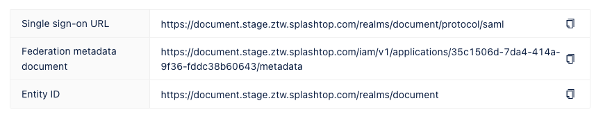 SAML reference information
